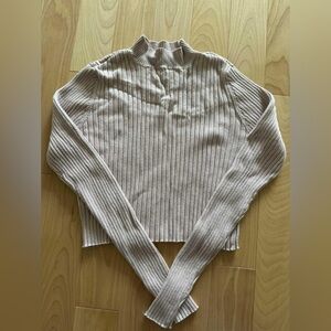 Garage pink turtleneck crop top long sleeve (M)